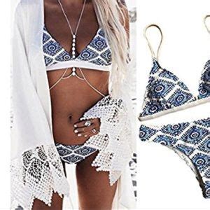 Swim Nwt Blue And White Bikini Set Poshmark
