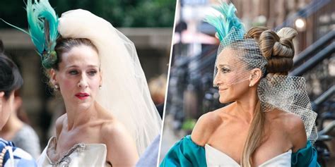 Sarah Jessica Parker Wears Carrie Bradshaws Wedding Dress In And Just