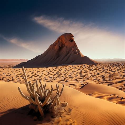 Premium AI Image | Desert landscape as far as the eye can see Golden ...