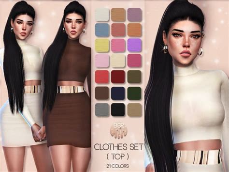 The Sims Resource Clothes Set 01 Top By Busra Tr • Sims 4 Downloads