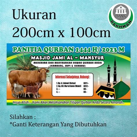 Jual Spanduk Banner Qurban Kurban Ukuran Cm X Cm Di Lapak Bank