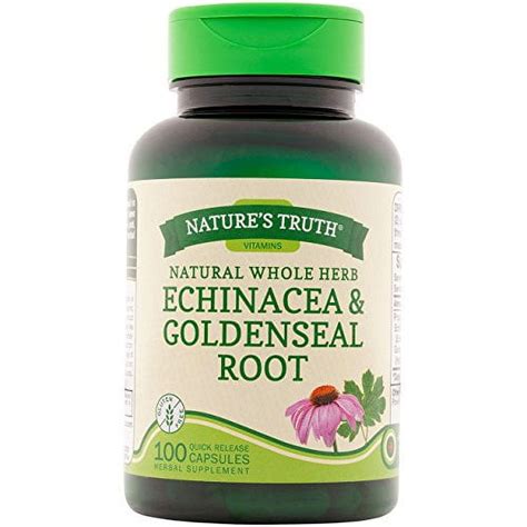 Nature S Truth Echinacea And Goldenseal Root Plus Capsules 100 Count 6 Pack