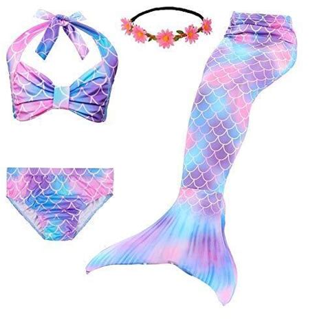 Conjunto De Traje De Bikini De Cola De Sirena Para Ni As Para Traje De Ba O Ebay