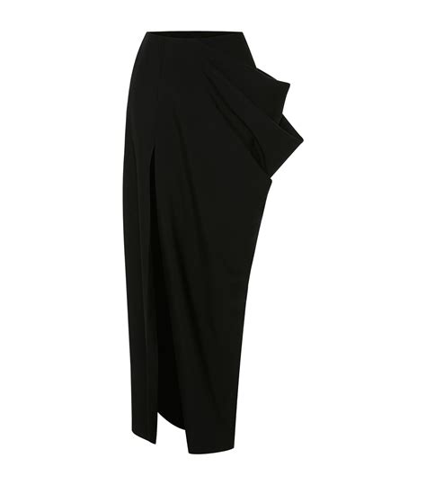 Womens Alexander Mcqueen Black Wool Asymmetric Midi Skirt Harrods