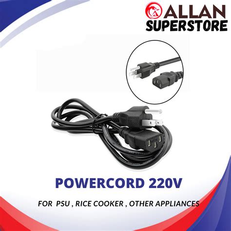 Allan Superstore 3 Pin Power Extension Cords Us Plug Power Cable For Pc Computer 1 Meter Rice