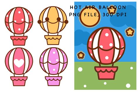 Hot Air Balloon Sticker Graphic By Spsweet Creative Fabrica