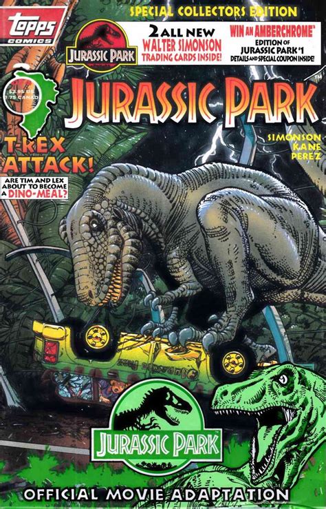 Jurassic Park 3 1993 Topps Cover Art By Gil Kane Bilder Ideen