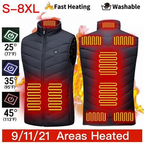 Areas Heated Vest Men Women Usb Electric Heating Jacket Winter Body