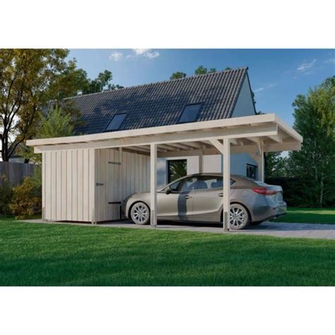 Carport Individuel En Bois Massif Alpholz Malm Voiture Naturel