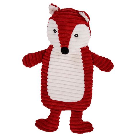 K Collection Fox Design D Novelty Hot Water Bottle Removable Plush Cover Natural Rubber
