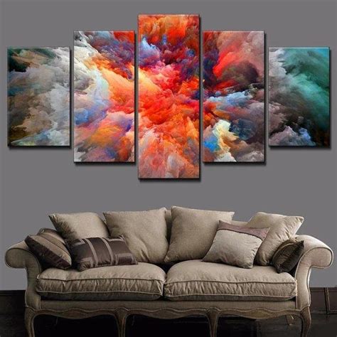 Split – Abstract 5 Panel Canvas Art Wall Decor – Canvas Storm