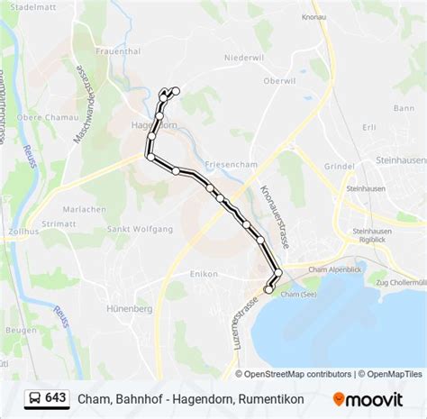 643 Route Schedules Stops And Maps Cham Bahnhof‎→hagendorn