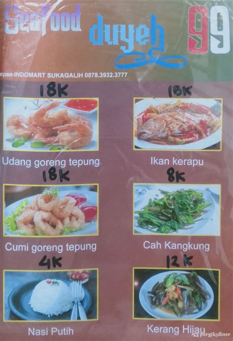 Selalu Diperbarui Menu Seafood Duyeh 99 Sukajadi Bandung