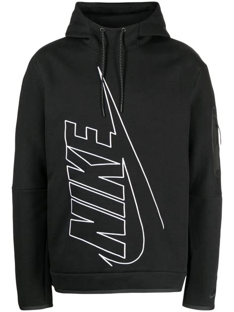 Nike Logo Print High Neck Hoodie | Editorialist