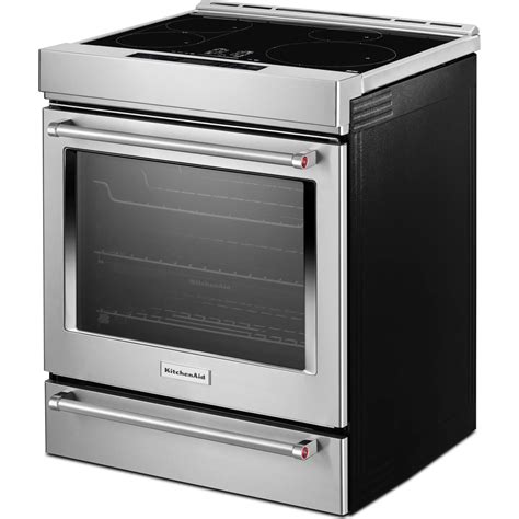 Kitchenaid 30 4 Element Induction Slide In Convection Range With Air Ashley Canada