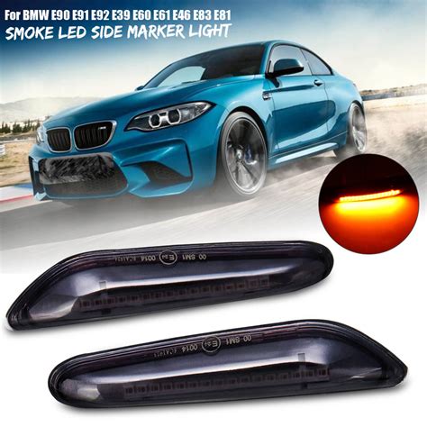 New Smoke LED Car Side Marker Lights Turn Signal Lamp For BMW E90 E91