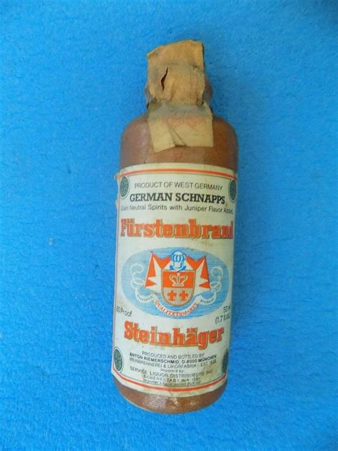 Vintage Miniature Bottle Furstenbrand Steinhager Schnapps West Germany