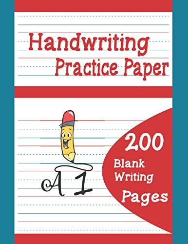 Handwriting Practice Paper Blank Blue Red Writing Pages For