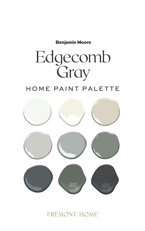 Benjamin Moore Edgecomb Gray Color Palette Whole House Paint - Etsy