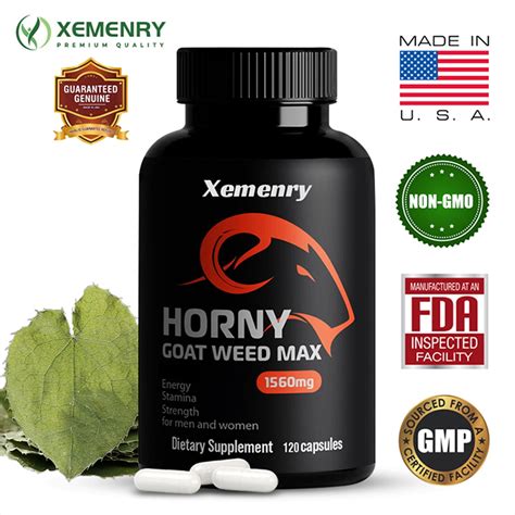 Xemenry Horny Goat Weed Max Contains Maca Root Provides Natural Energy