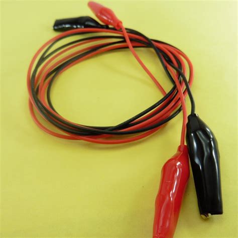 Double Ended Crocodile Clips Red And Black Alligator Jumper Test Lead Probes Ebay