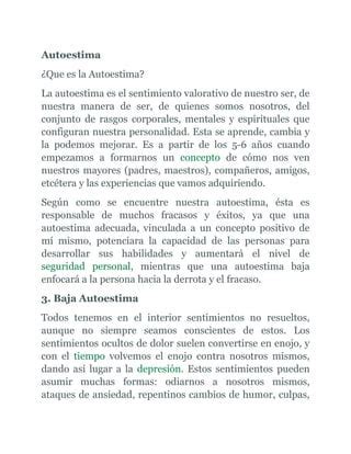 La Autoestima Microsoft Office Word Document PDF