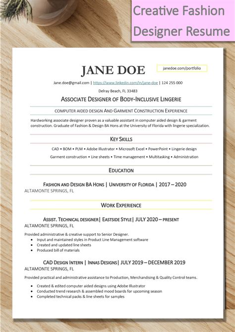 Creative Resume For Fashion Designer Fashion Cv Fashion Design Jobs Fashion Jobs Fashion