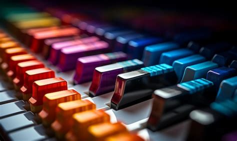 Premium AI Image | A keyboard with a rainbow colored keyboard in the ...