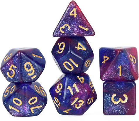 Amazon Flashowl Polyhedral Dice Dnd Dice Starry Sky Dices Milky