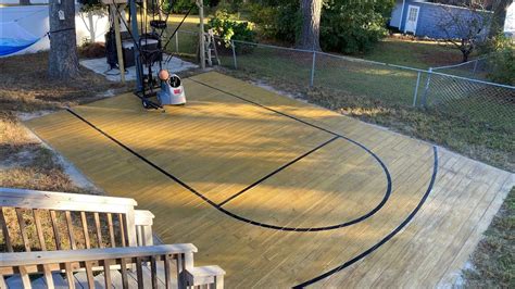 Outdoor Wooden Diy Backyard Basketball Court Step By Step Instructions Youtube