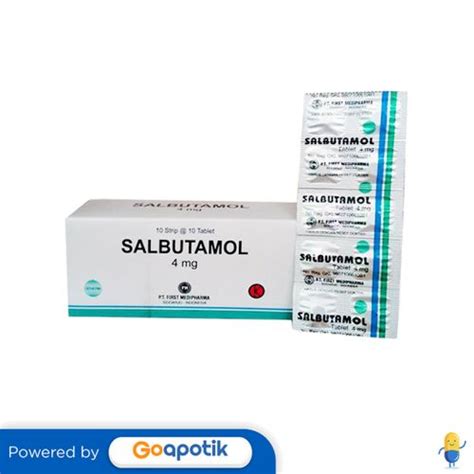 Jual SALBUTAMOL FIRST MEDIPHARMA 4 MG BOX 100 TABLET Shopee Indonesia