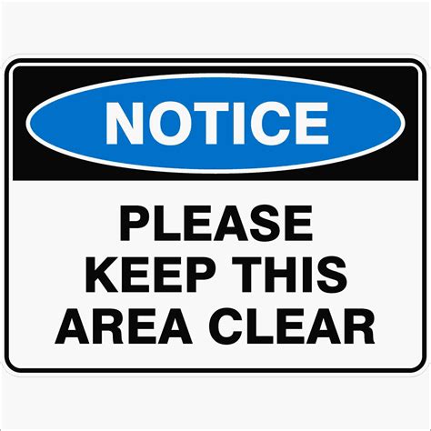 Please Keep This Area Clear Buy Now Discount Safety Signs Australia