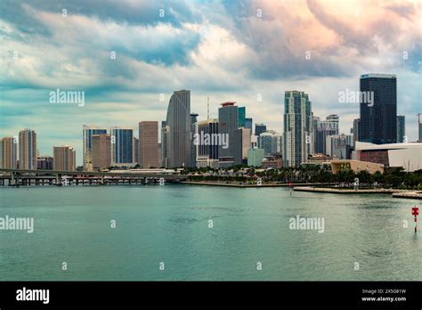 Miami Florida United States Downtown Skyline Of The City Of Miami