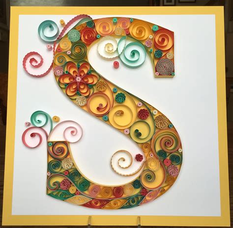 Quilling Quilled Paper Monogram Lightweight Cardstock Letter S