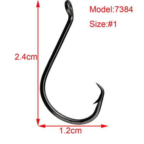 50pcs Fish Strong Offset Sport Circle Fishing Hook Black High Carbon