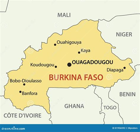 Mapa De Burkina Faso Del Pa S Ilustraci N Del Vector Ilustraci N De