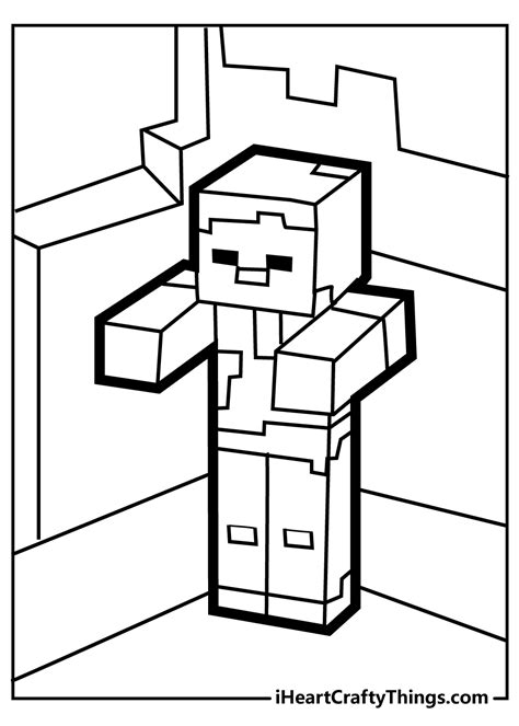 Minecraft Zombie Coloring Page