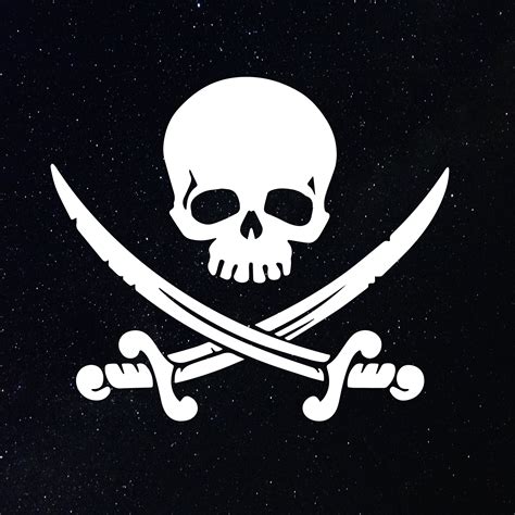 Pirate Skull Decal Sticker Etsy