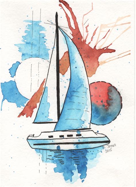 An Original Watercolor Painting Titled Sail Away With Me Original