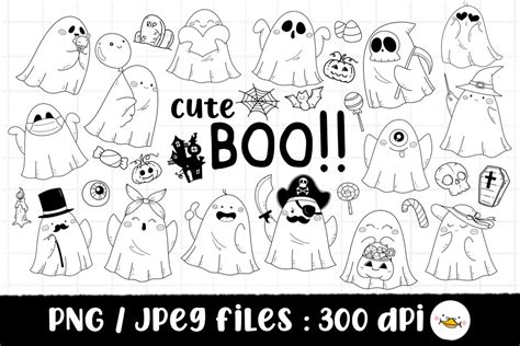 Cute BOO Clipart, Cute Halloween Clipart, Ghost Clipart, Pumpkin PNG ...