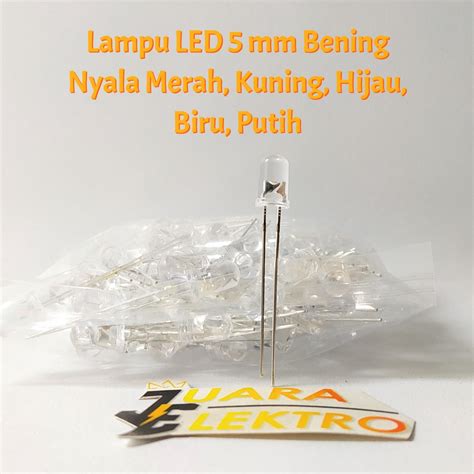 Jual Lampu Led Mm Bening Nyala Merah Hijau Biru Putih Shopee