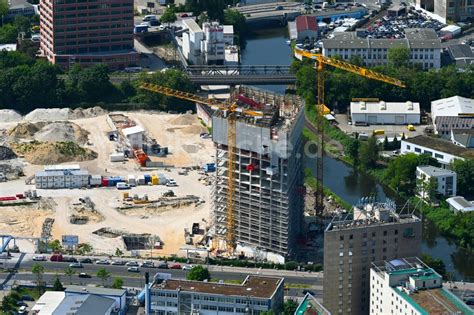 Berlin Von Oben Neubau Hochhaus Baustelle Der Hotelanlage Estrel