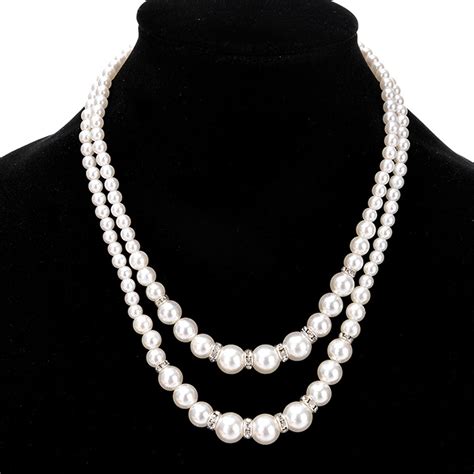 AYYUFE Women Pearl Necklace With Double Layer Adjustable Designed