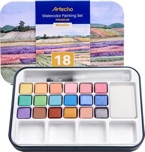 Paul Rubens Aquarellfarben Set Metallic Glitter Aquarell Malkasten