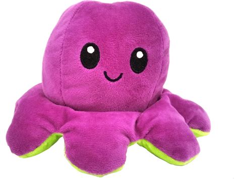 Acheter Peluche Pieuvre Humeur R Versible Cm Lilas Et Vert