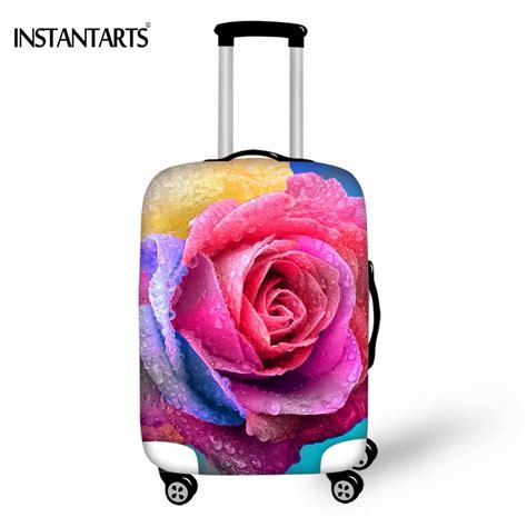 Instantarts Colorful 3d Rose Flower Print Travel Luggage Protect Covers For 18 30 Inch Trolley