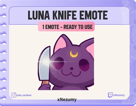 Twitch Emotes KNIFE Cat Luna Sailor Moon Anime Cute Chibi Emote