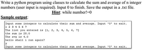 SOLVED In Python Programming Write A Python Program Using Classes To