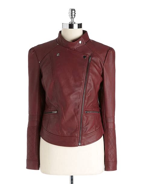 Jessica Simpson Faux Leather Moto Jacket In Red Lyst