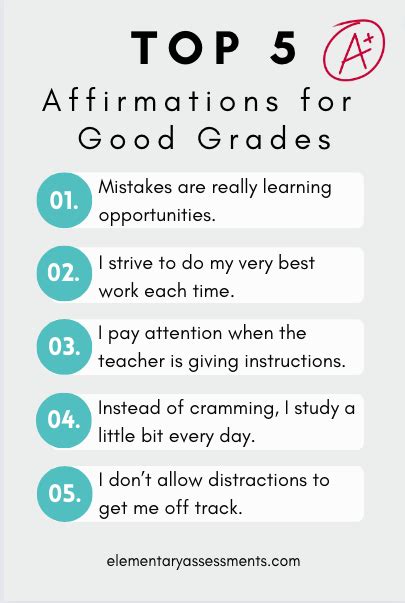 101 Powerful Affirmations For Good Grades